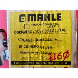 PISTON MAHLE BULTACO PURSANG MOTORES 125 CC , BULON DE 16 A MEDIDA 51,75